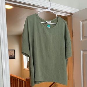NWT Nine Britton for Stitch Fix Olive Green Short Sleeve Tee